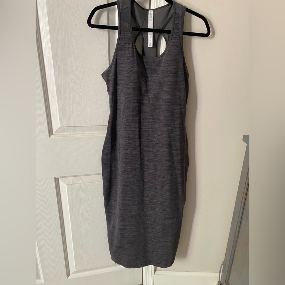 Lululemon Dress With Built In Bra Grey Striped NWOT Size 10 never worn